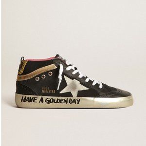 *NEW* Golden Goose - Black Mid-Star sneakers with glitter - Size 36